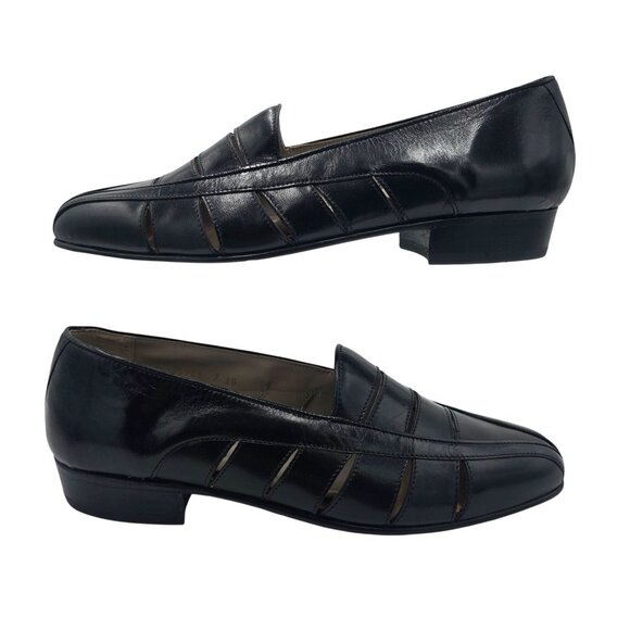 Vintage NEW Brassboot Spain Mens 7 Black Leather Loafer Dress Shoes Sandals NOS main image 10